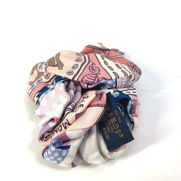 LOUIS VUITTON M76955 Scrunchie Troshu hair accessories hair rubber silk pink - Picture 7 of 7